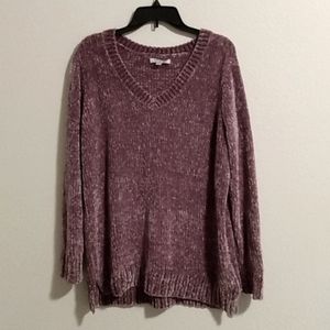 Large Orvis Chenille Lavender Purple Sweater